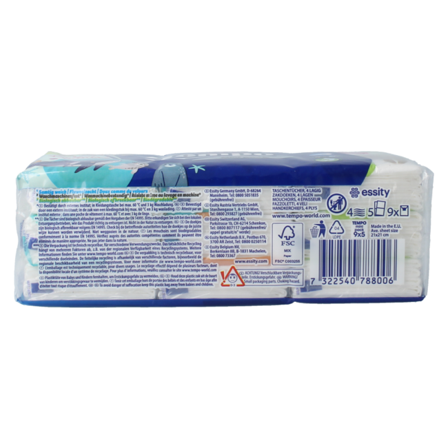 Tempo mini tissues 4-ply 9 Packs