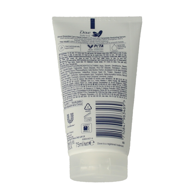 Crema de manos Dove Essential Care 75 ml