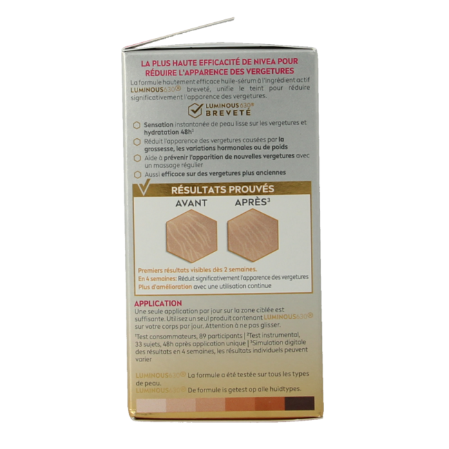 Nivea Luminous 630 Huile-Sérum Corps Anti-Vergetures 100 ml