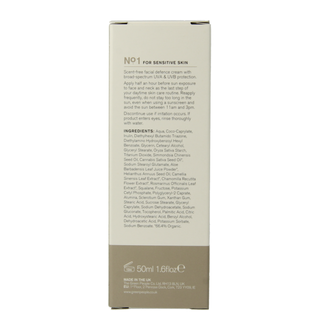 Green People Suncream face scent free SPF15 50 Milliliter