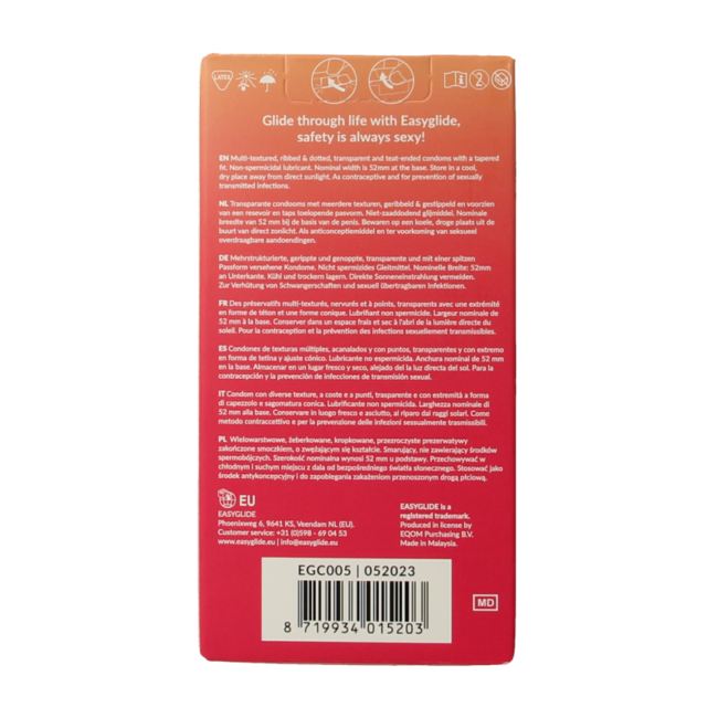 Easyglide Ribbed and Dotted Condoms 10 Pack