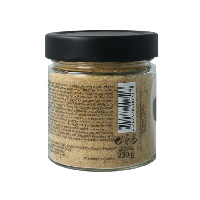 Joik Organics Sal de baño para pies orgánica efecto calor 200 Gramos
