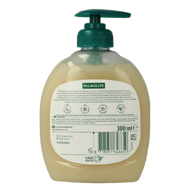 Jabón de manos Palmolive Naturals leche y miel 300 ml