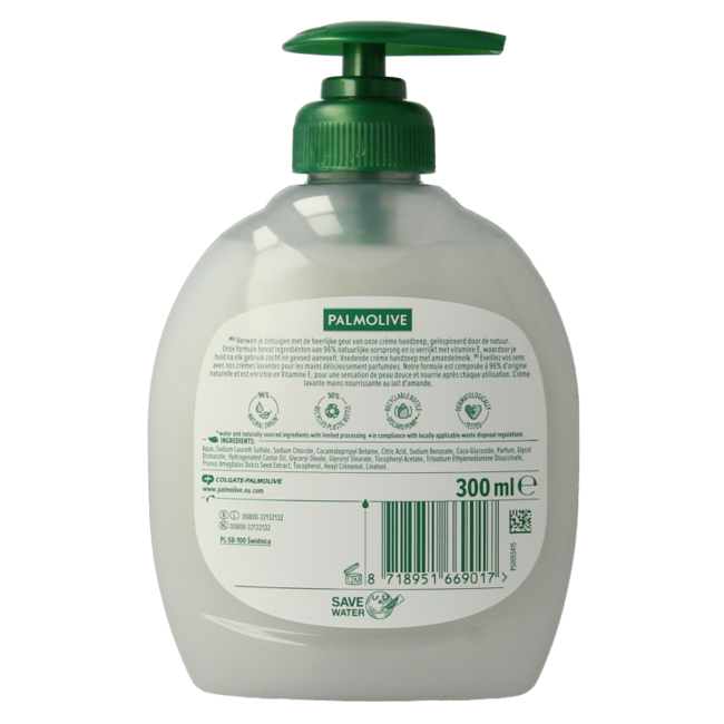 Sapone mani Palmolive Naturals latte e mandorla 300 Millilitri