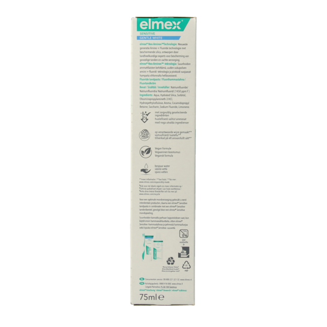 Elmex Toothpaste sensitive gentle white 75 Millilitres
