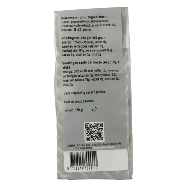 Meenk Salmiak sticks 150 Gram