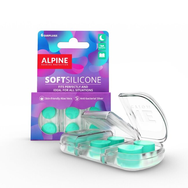 Tapones para los oídos Alpine de silicona suave, 3 pares