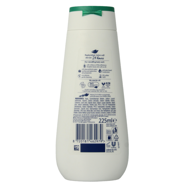 Dove Shower advanced hydrating 225 mililitros