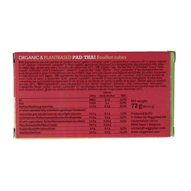 Vcubes Pad Thai Bio-Brühwürfel 72 Gramm