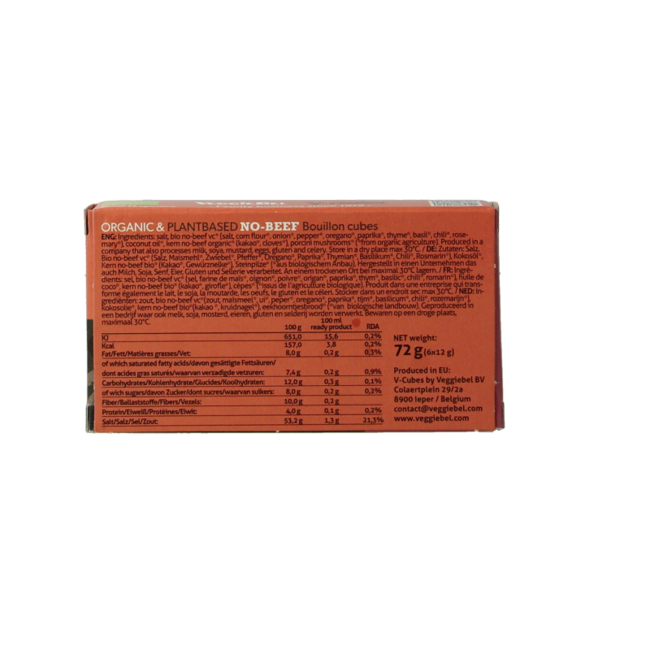 Kostki Bulionowe Vcubes no beef bio 72 Gramy