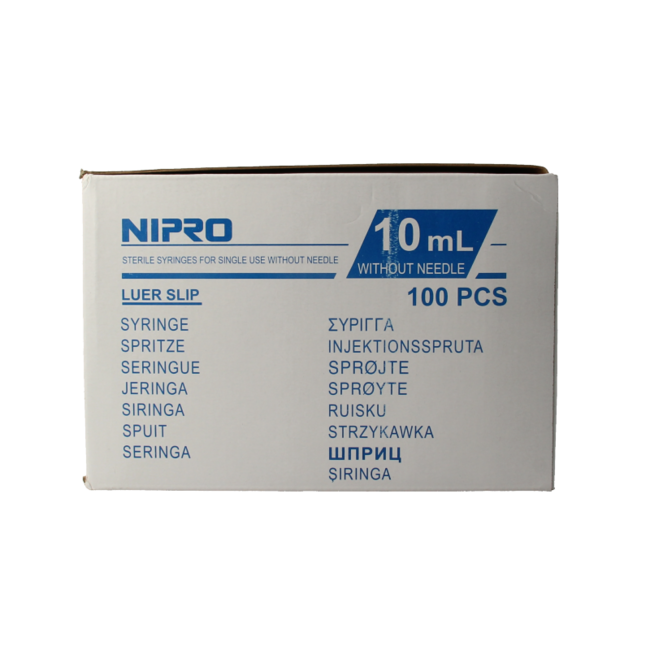 Nipro Injektionsspritze Luer 10 ml 3-teilig 100 Stück