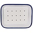 Porte-savon en émail Tade avec égouttoir blanc/bleu 1 pièce
