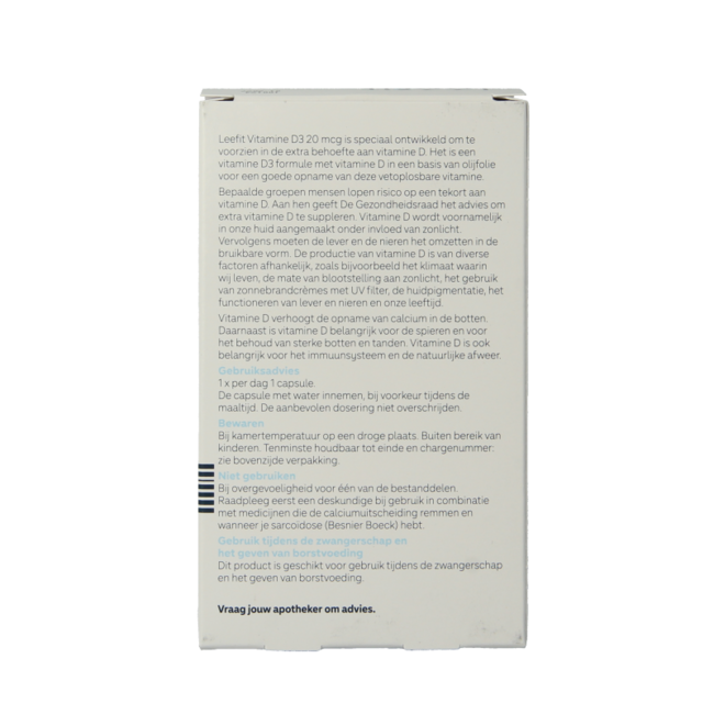 Leefit Vitamine D3 20mcg 100 Softgels