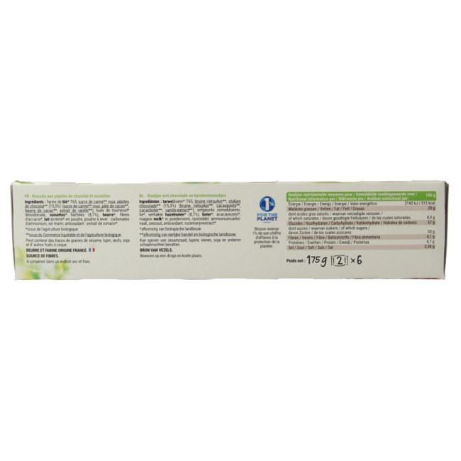 Bisson Choco hazelnut cookies organic 175 Gram