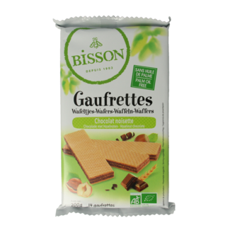 Bisson Bisson Organic chocolate hazelnut waffles 200 Gram