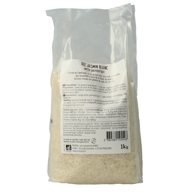 Riz jasmin blanc bio 1 kg