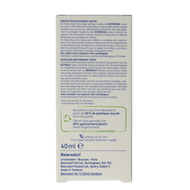 Nivea Sun Viso Controllo Imperfezioni SPF50+ 40 Millilitri