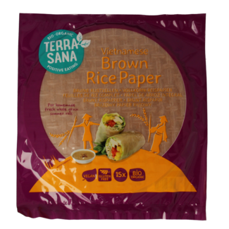 TerraSana Vietnamesische braune Reispapierblätter Bio 150 Gramm
