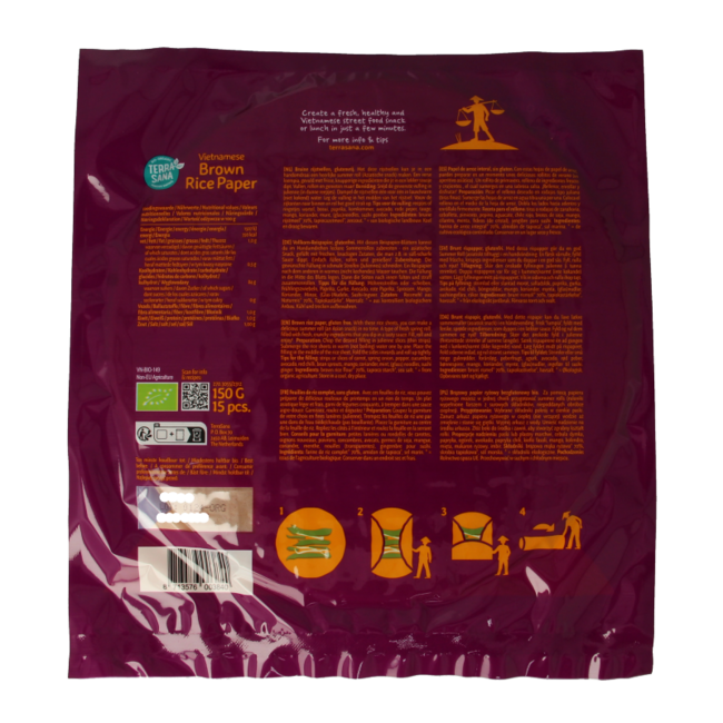 Vietnamese brown rice paper organic 150 Gram