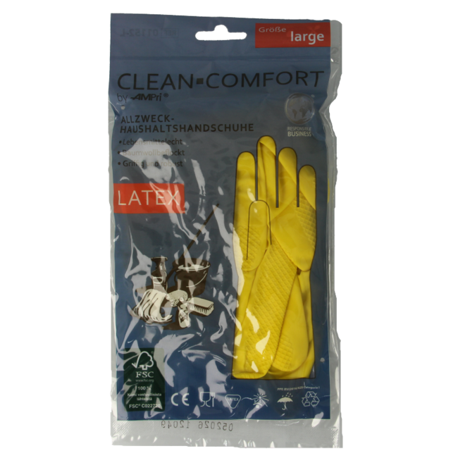 Guanti Domestici CLEAN-COMFORT Gialli Taglia L 1 Paio