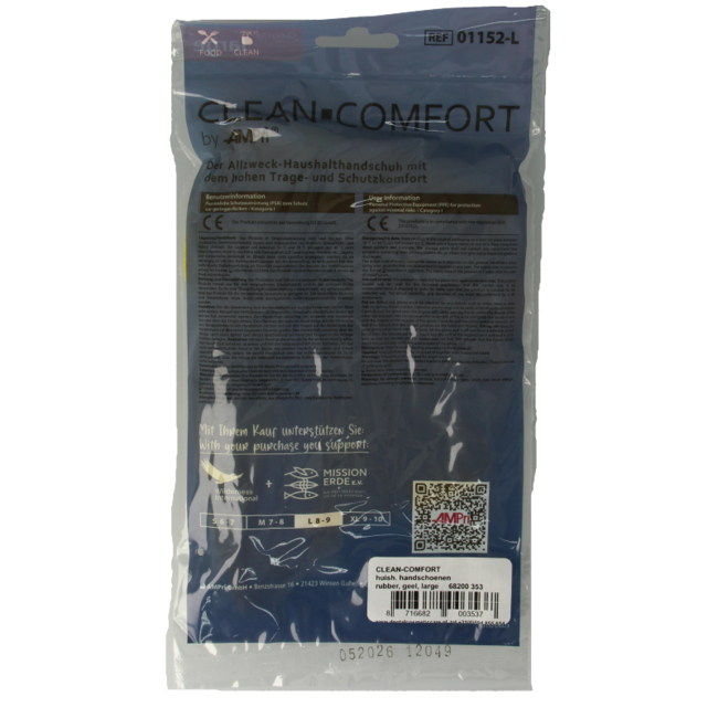 Guanti Domestici CLEAN-COMFORT Gialli Taglia L 1 Paio