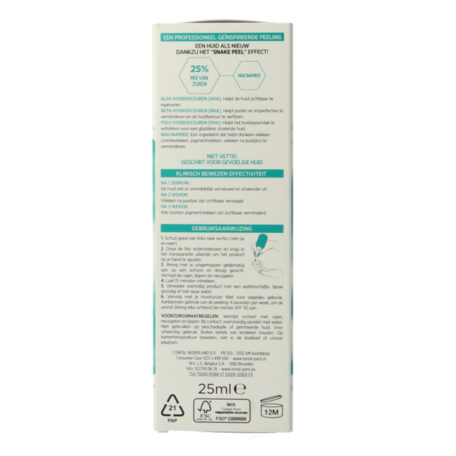 L'Oreal Paris Bright Reveal Peeling Esfoliante Anti-Macchie 25 Millilitri