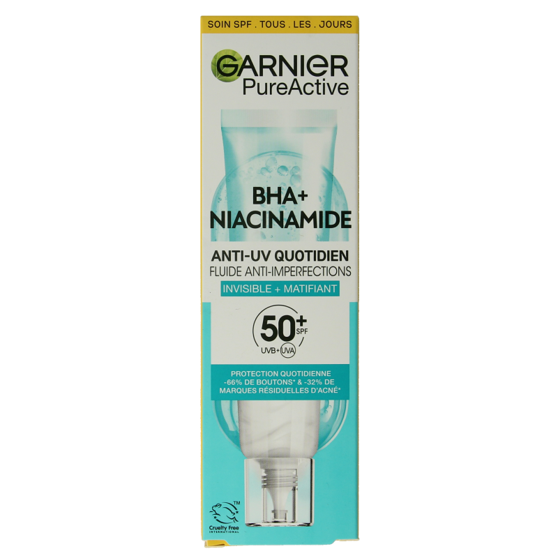Garnier PureActive BHA+ niacinamida fluido UV SPF50+ 40 mililitros