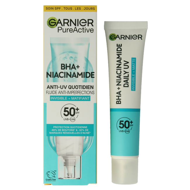 Garnier PureActive BHA+ Niacinamid UV-Fluid SPF50+ 40 Milliliter
