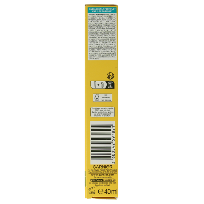 Garnier PureActive BHA+ Niacinamid UV-Fluid SPF50+ 40 Milliliter