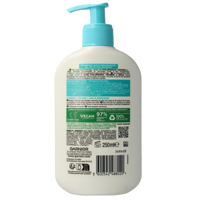 Limpiador facial hidratante Pureactive 250 ml