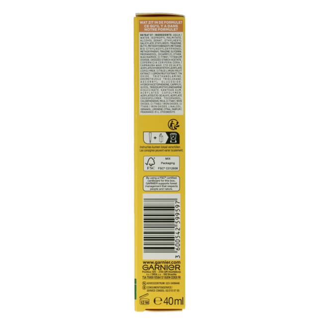 Garnier SkinActive vitamina C glowy UV fluid SPF50+ 40 mililitros