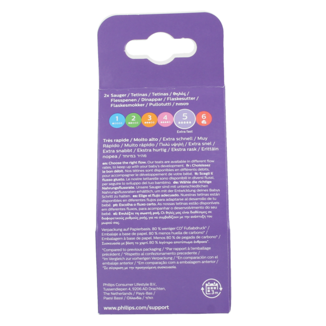 Natural Bottle Teat 6M+ 2 Pack