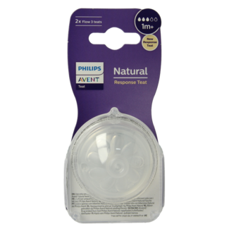 Avent Natural flesspeen 1M+ 2 Stuks