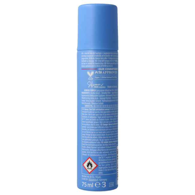 Taft Laca para el cabello tamaño bolsillo ultra fuerte 75 mililitros