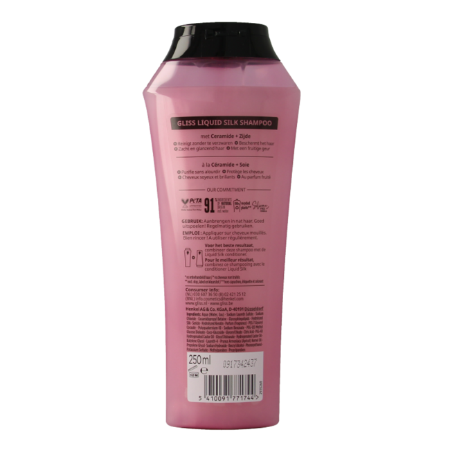 Gliss Kur Shampoo liquid silk 250 Millilitres