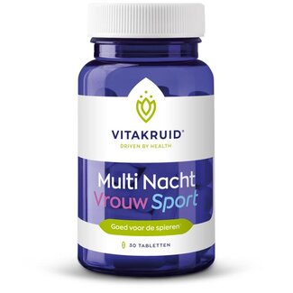 Vitakruid Multi Nuit Femme Sport 100 % Vegan 30 comprimés