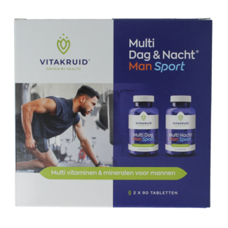 Vitakruid Multi Jour & Nuit Homme Sport 100 % Végétalien 2 x 90 180 comprimés