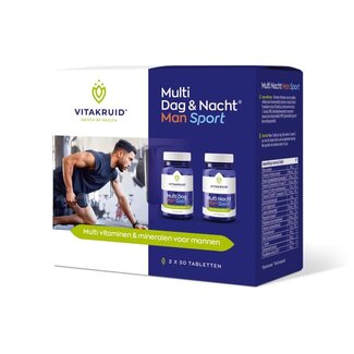 Vitakruid Multi Jour & Nuit Homme Sport 100 % Végétalien 2 x 30 60 comprimés