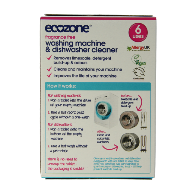 EcoZone Odkamieniacz do pralek i zmywarek 6 sztuk