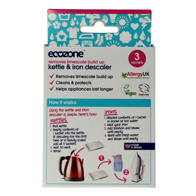 Détartrant pour bouilloire et fer à repasser - 3 sachets