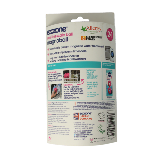 EcoZone Magnoball descalcificador para lavadora y lavavajillas 1 unidad