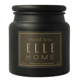Elle Home Elle Home Duftkerze Holz und Tonka im Glas 350 Gramm