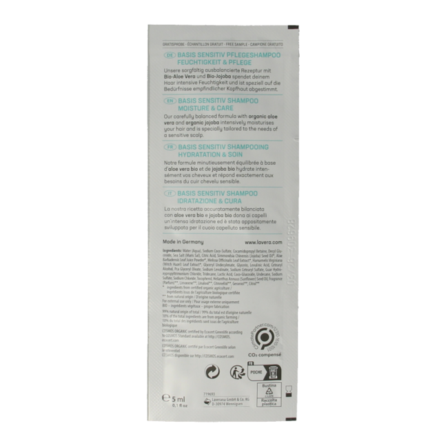 Lavera Basis Sensitive shampoo moisture & care sample 50 Stuks