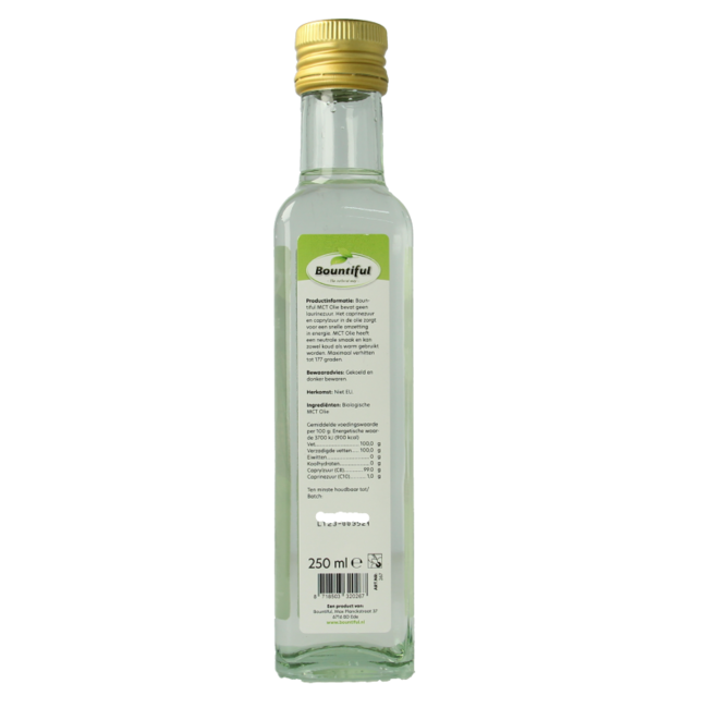 MCT oil coconut pure - 99% caprylic organic 250 Millilitres