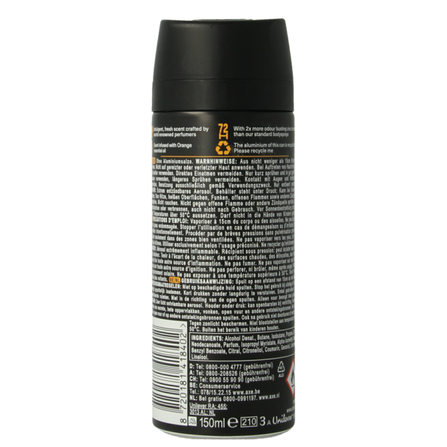 Desodorante corporal en spray AXE Black Vanilla 150 Mililitros