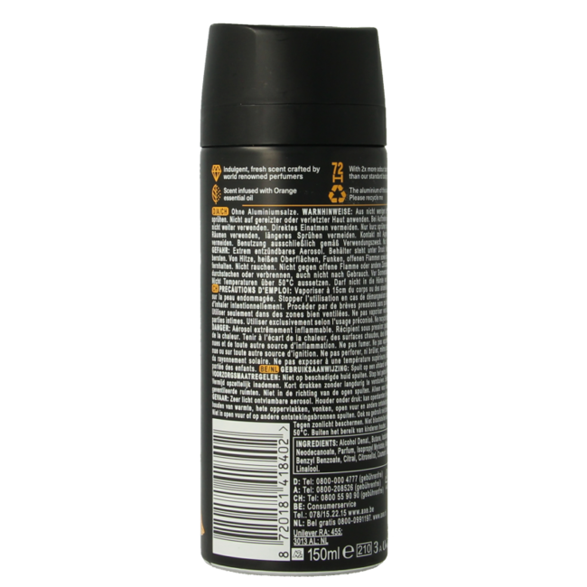 AXE Desodorante bodyspray black vanilla 150 mililitros