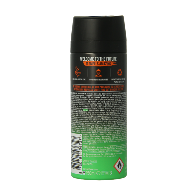 AXE Deodorant bodyspray jungle fresh 150 Millilitres