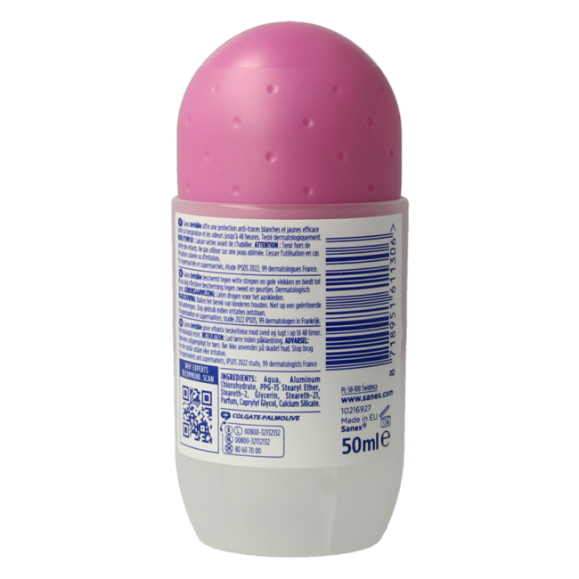 Sanex Deodorant roll-on invisible 50 Millilitres