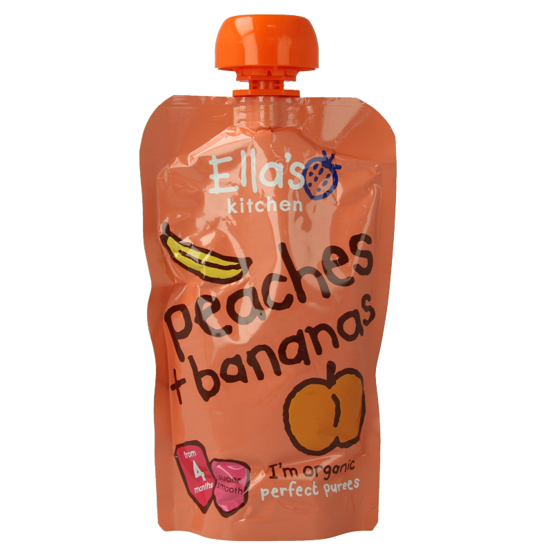 Peaches & bananas 4 maand knijpzak bio 120 Gram