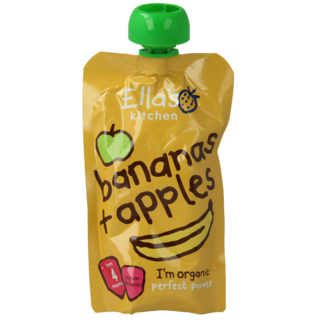 Ella's Kitchen Bananas & apples 4 months pouch organic 120 Gram